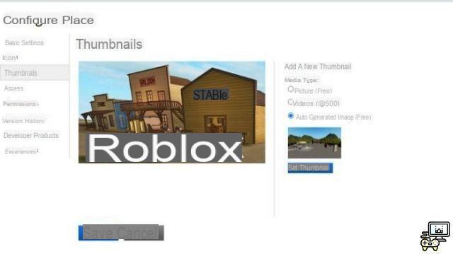 How to thumbnail a game on Roblox