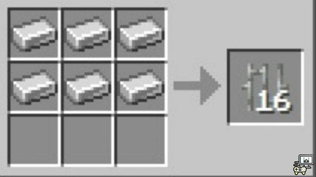 ¿Cómo hacer barras de hierro en Minecraft?