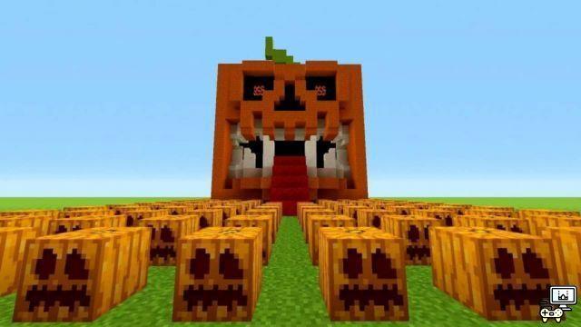 Steps to make Carved Pumpkin in Minecraft for Halloween!